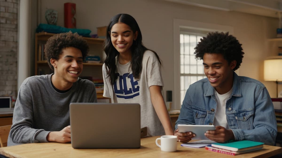 College students managing shared expenses and budgeting together