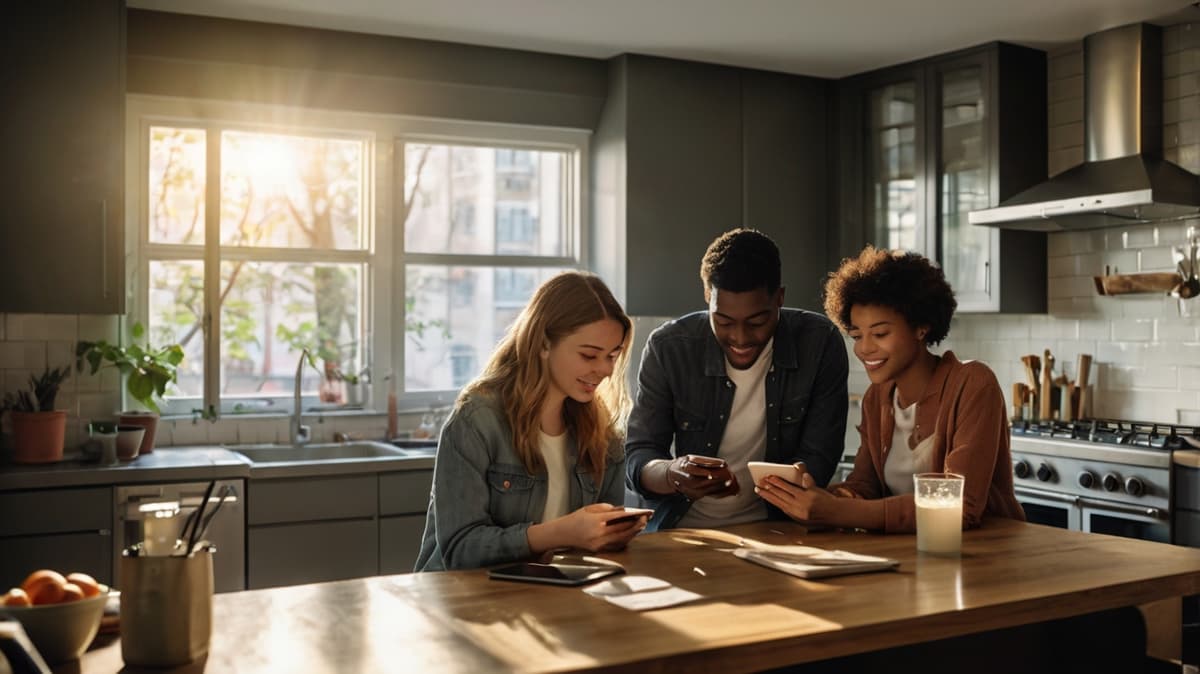 Roommates splitting expenses and bills together