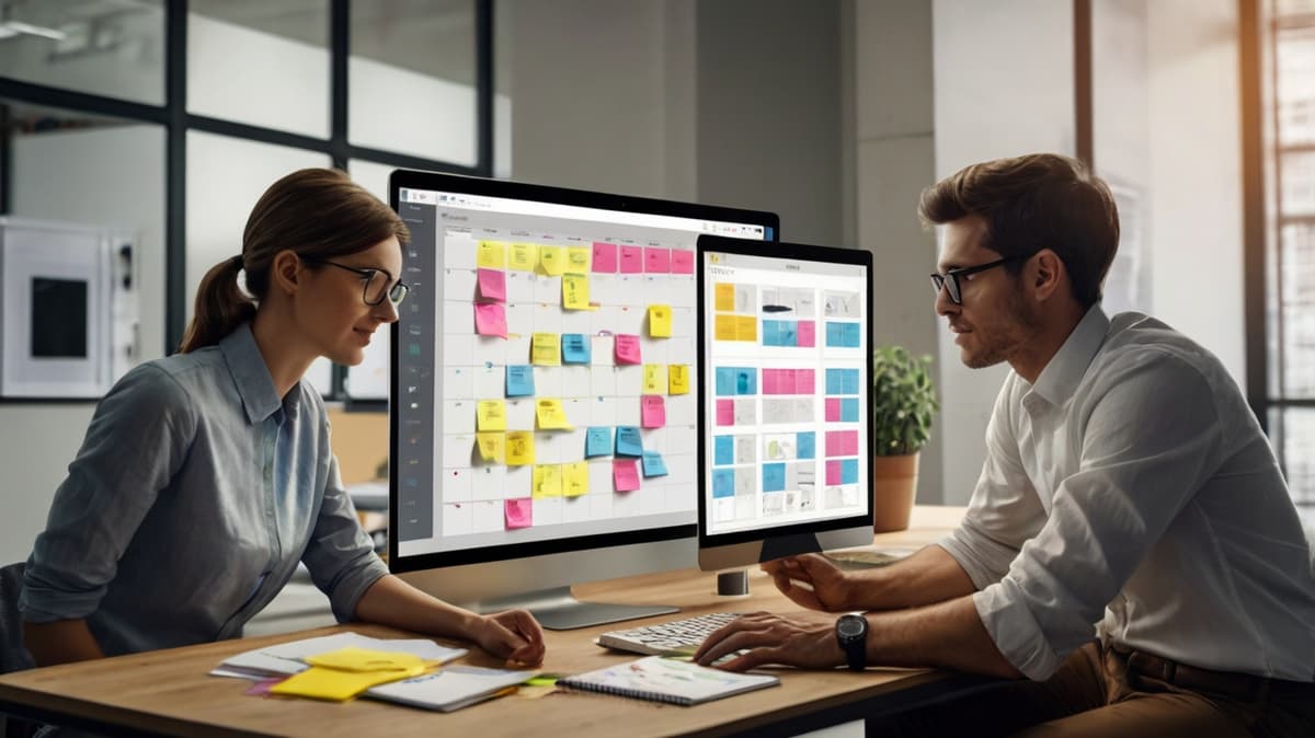 Team members coordinating tasks and responsibilities